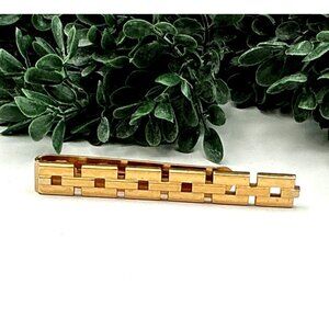 Vintage Swank Gold-Tone Geometric Tie Clip